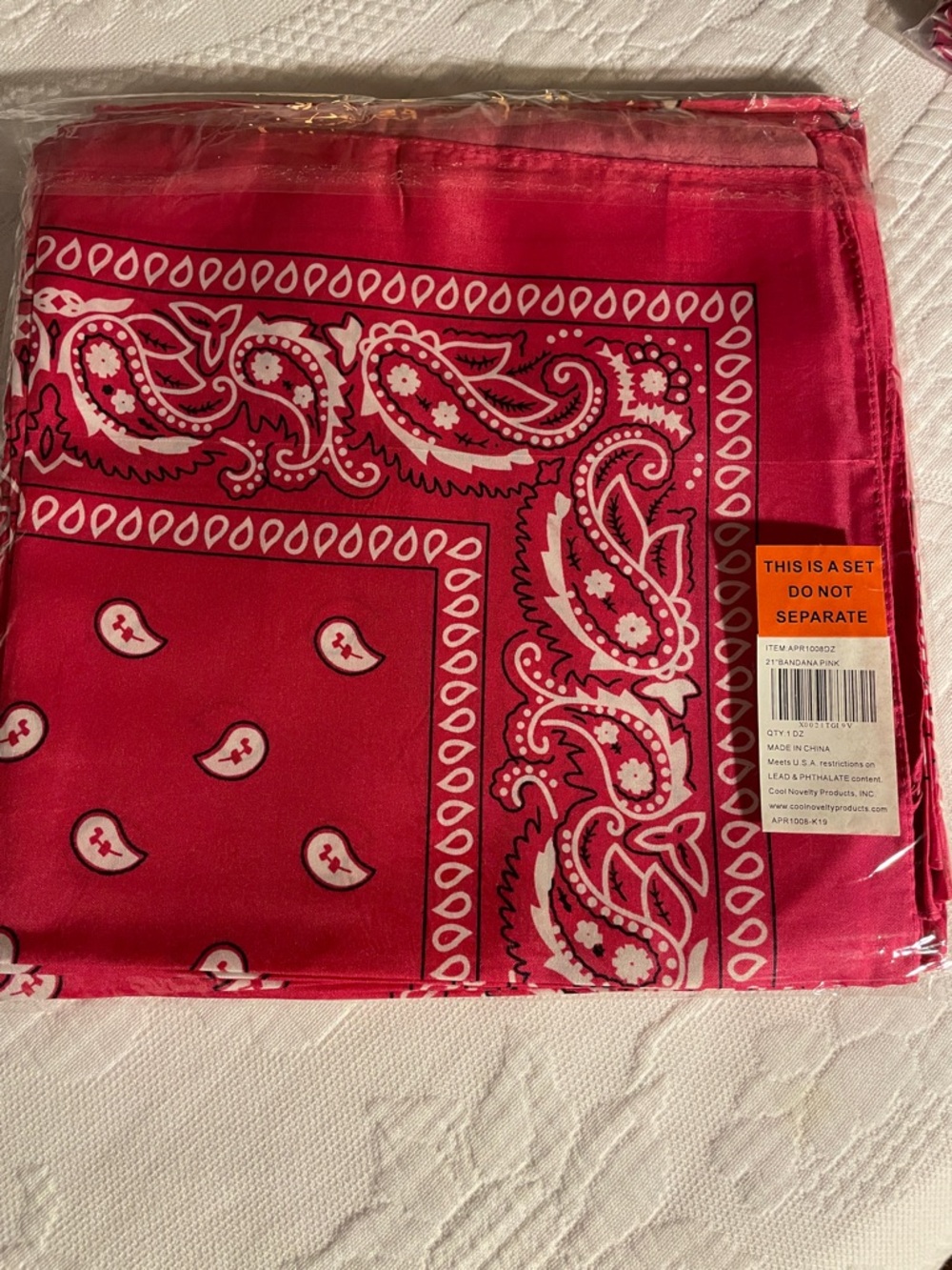 11 pieces Red Paisley Bandana Set - Home Accents Decor